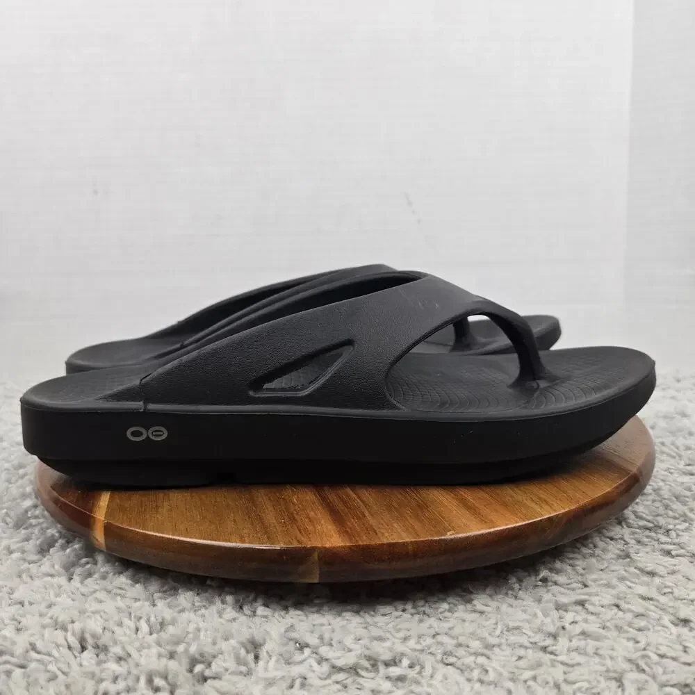 Oofos Mens 13 Ooriginal Black Recovery Comfort Casual Daily Sandals Flip Flop